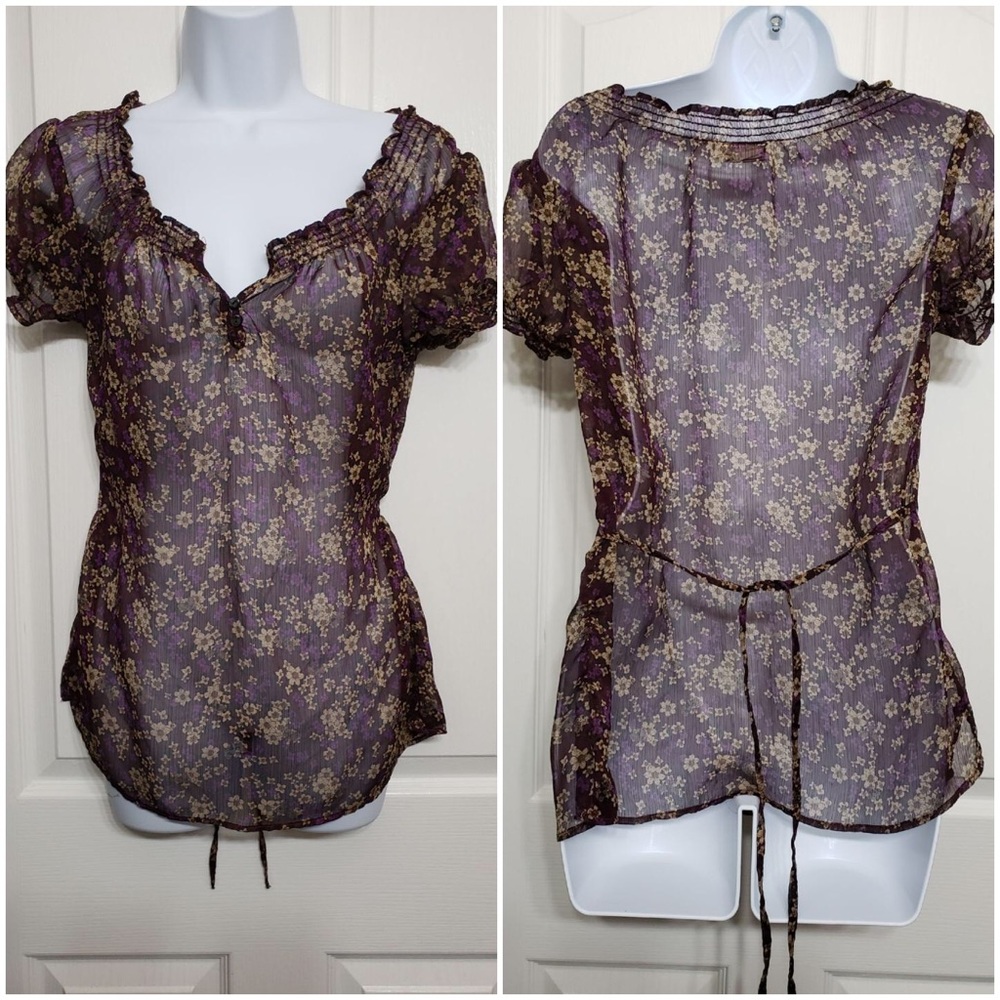 Converse One Star Short Sleeve Sheer Blouse